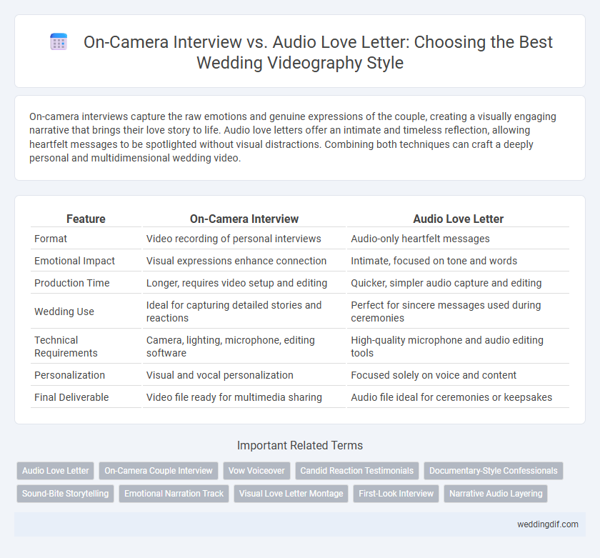 On-Camera Interview vs. Audio Love Letter: Choosing the Best Wedding Videography Style