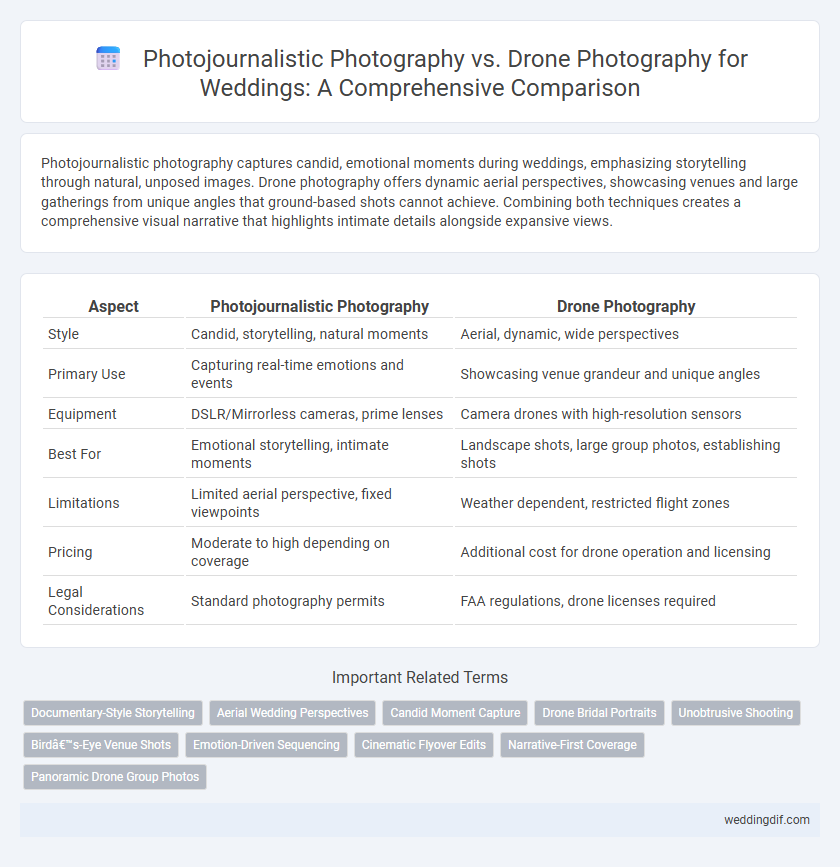 Photojournalistic Photography vs. Drone Photography for Weddings: A Comprehensive Comparison