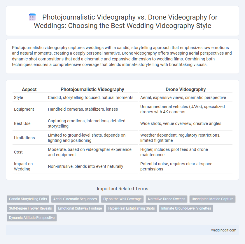 Photojournalistic Videography vs. Drone Videography for Weddings: Choosing the Best Wedding Videography Style