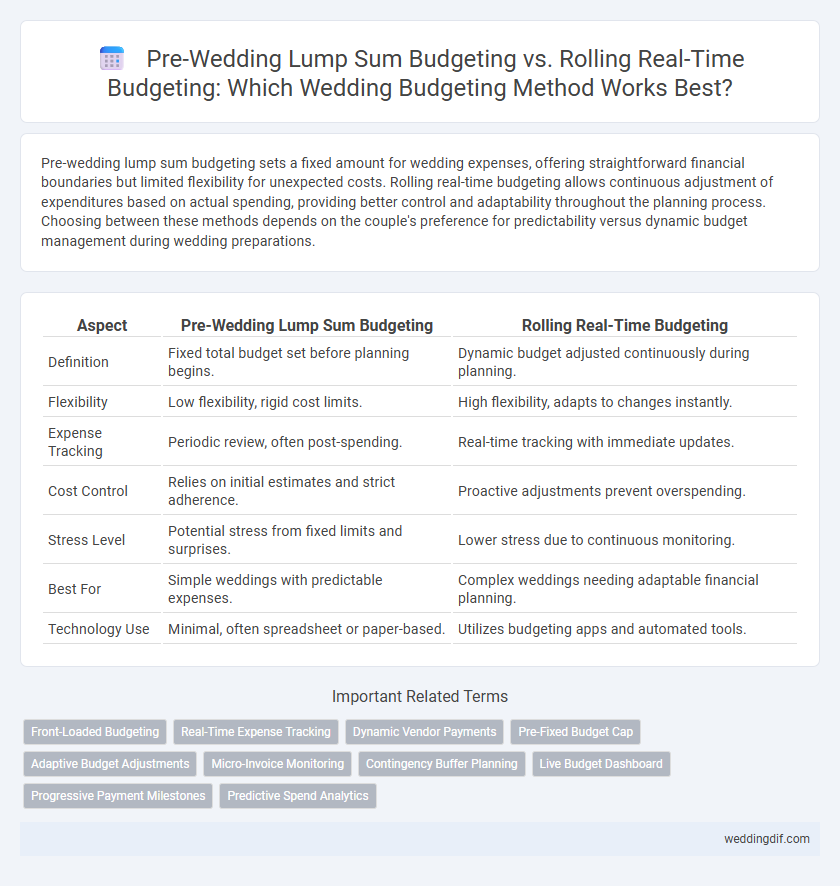 Pre-Wedding Lump Sum Budgeting vs. Rolling Real-Time Budgeting: Which Wedding Budgeting Method Works Best?