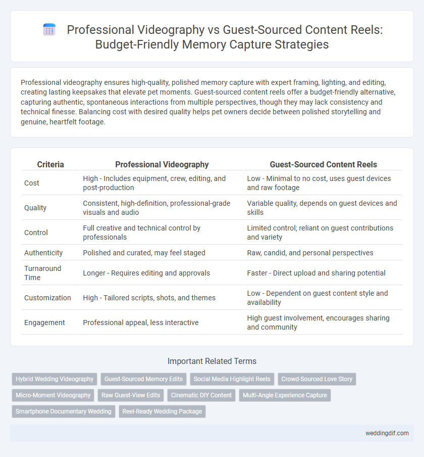 Professional Videography vs Guest-Sourced Content Reels: Budget-Friendly Memory Capture Strategies