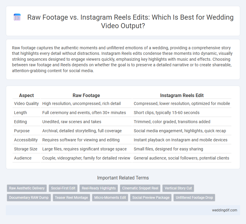 Raw Footage vs. Instagram Reels Edits: Which Is Best for Wedding Video Output?