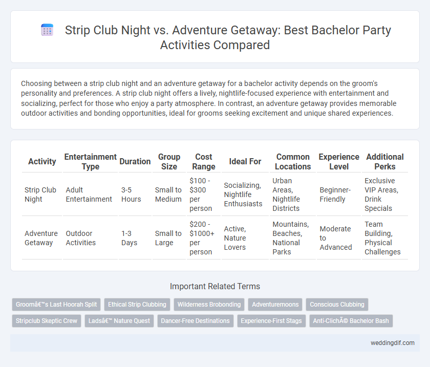 Strip Club Night vs. Adventure Getaway: Best Bachelor Party Activities Compared