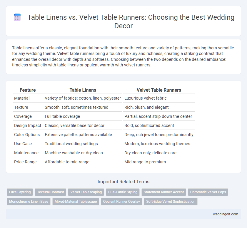 Table Linens vs. Velvet Table Runners: Choosing the Best Wedding Decor