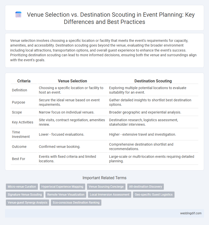 Venue Selection vs. Destination Scouting in Event Planning: Key Differences and Best Practices
