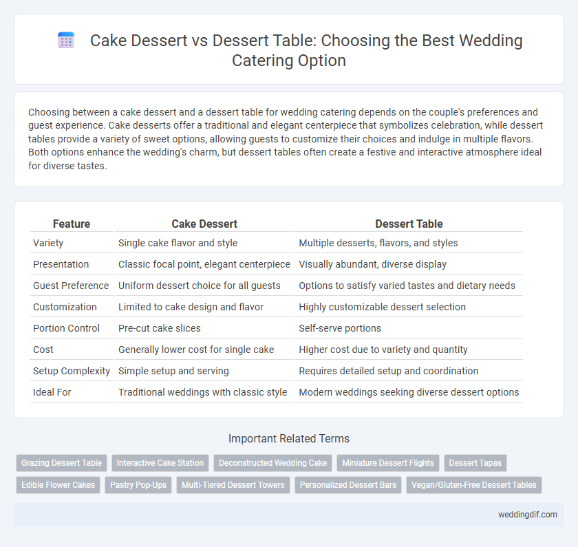 Cake Dessert vs Dessert Table: Choosing the Best Wedding Catering Option