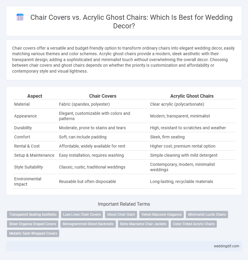 Chair Covers vs. Acrylic Ghost Chairs: Which Is Best for Wedding Decor?