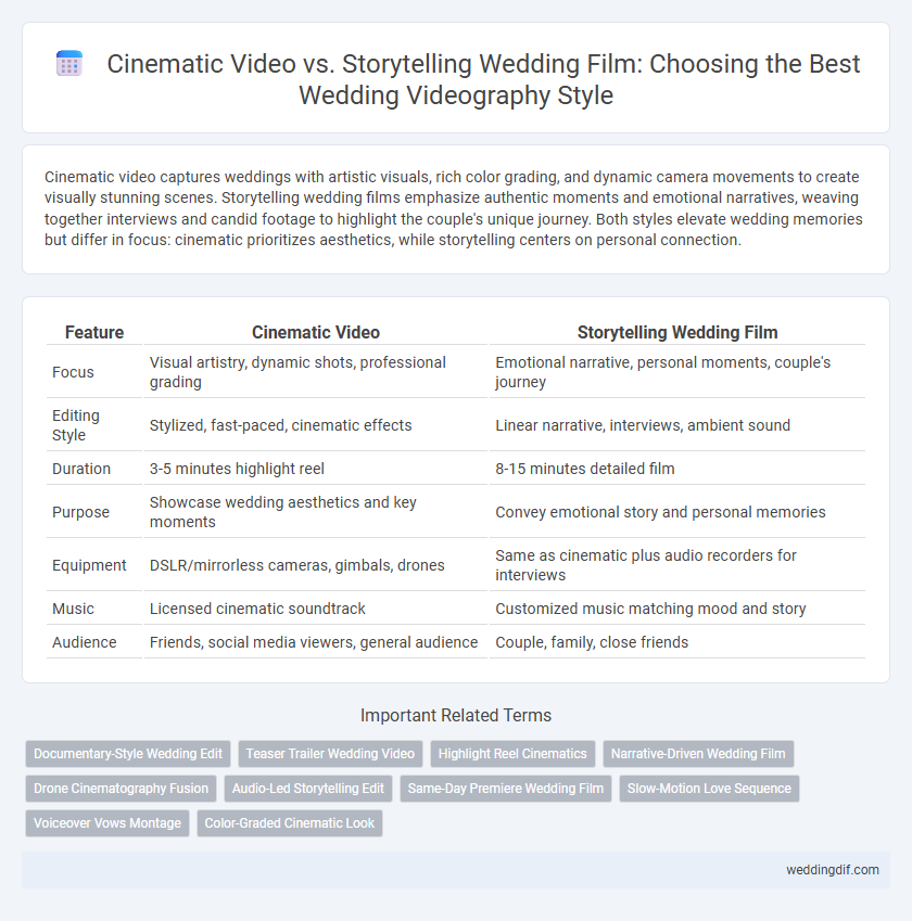 Cinematic Video vs. Storytelling Wedding Film: Choosing the Best Wedding Videography Style