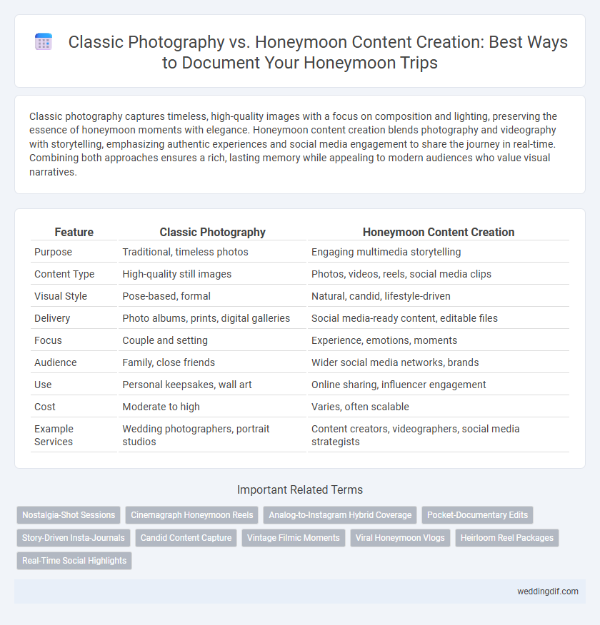 Classic Photography vs. Honeymoon Content Creation: Best Ways to Document Your Honeymoon Trips