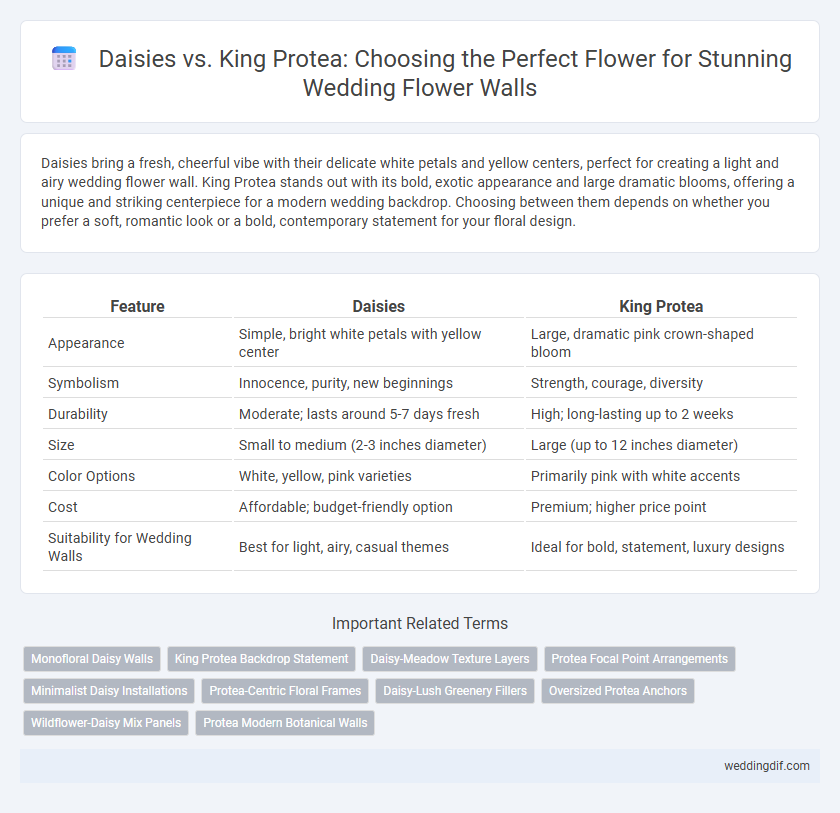 Daisies vs. King Protea: Choosing the Perfect Flower for Stunning Wedding Flower Walls