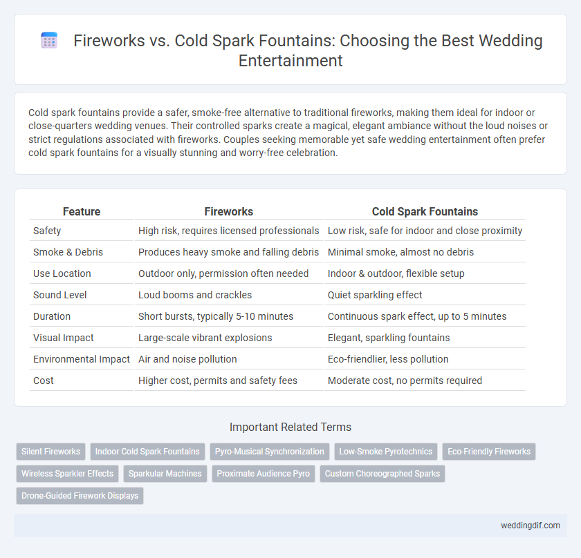 Fireworks vs. Cold Spark Fountains: Choosing the Best Wedding Entertainment