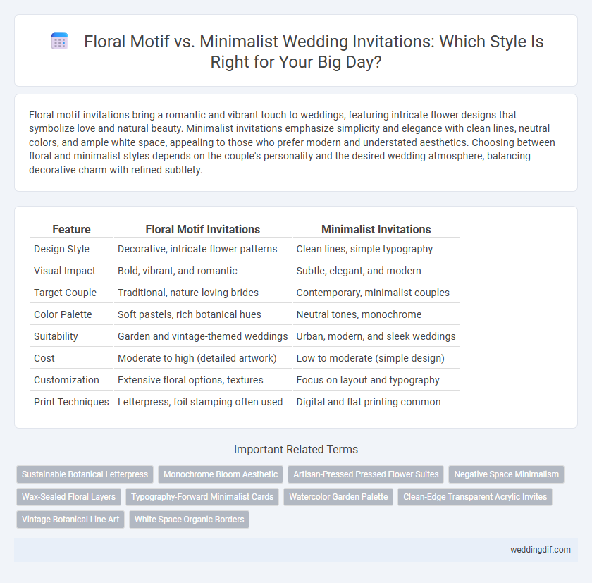 Floral Motif vs. Minimalist Wedding Invitations: Which Style Is Right for Your Big Day?