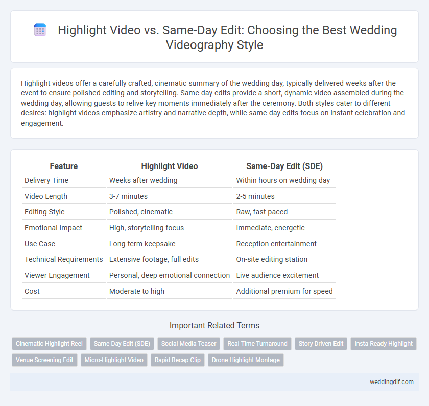 Highlight Video vs. Same-Day Edit: Choosing the Best Wedding Videography Style