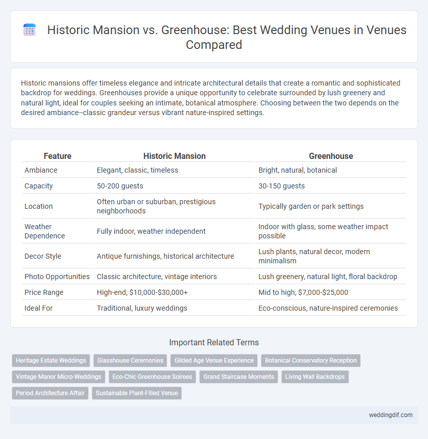 Historic Mansion vs. Greenhouse: Best Wedding Venues in Venues Compared