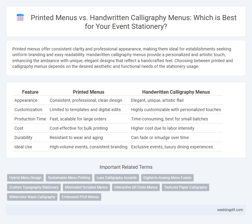 Printed Menus vs. Handwritten Calligraphy Menus: Which is Best for Your Event Stationery?