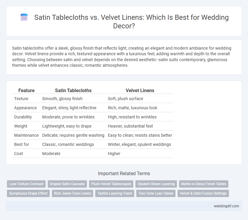 Satin Tablecloths vs. Velvet Linens: Which Is Best for Wedding Decor?