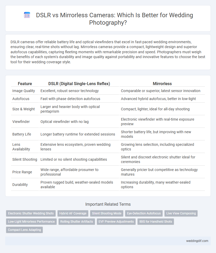 DSLR vs Mirrorless Cameras: Which Is Better for Wedding Photography?