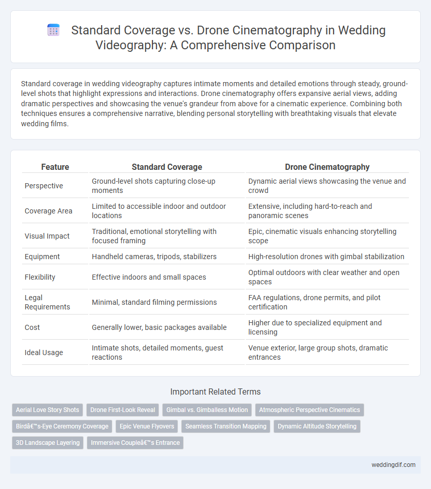 Standard Coverage vs. Drone Cinematography in Wedding Videography: A Comprehensive Comparison