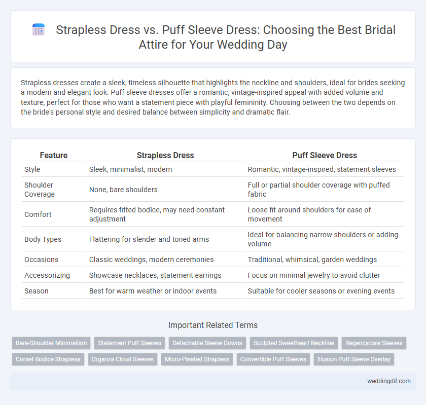 Strapless Dress vs. Puff Sleeve Dress: Choosing the Best Bridal Attire for Your Wedding Day