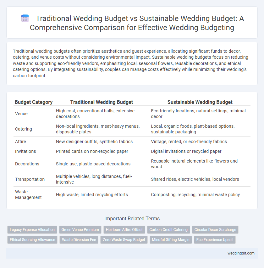 Traditional Wedding Budget vs Sustainable Wedding Budget: A Comprehensive Comparison for Effective Wedding Budgeting