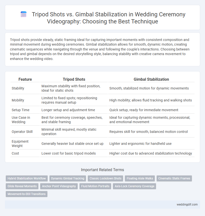 Tripod Shots vs. Gimbal Stabilization in Wedding Ceremony Videography: Choosing the Best Technique